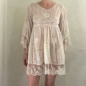 SALE! Boho Semi-Sheer Lacey Minidress!